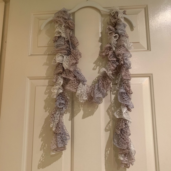Accessories - Handmade Light Purple & Gray Sparkly Ruffled Scarf